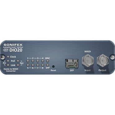 Sonifex| Dante® to MADI AES3 64 Channel I/O Converter| AVN - DIO20 - RedTechBox