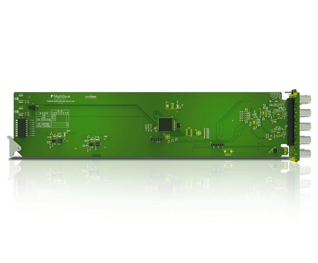 Multidyne| 1x8/2x4 12G - SDI Reclocking Distribution Amplifier| MDoG - 6002 - DA - 1X8 - 12G - RedTechBox