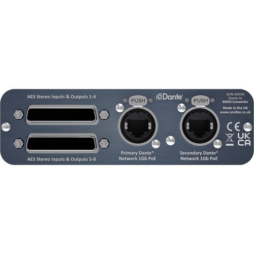 Sonifex| Dante® to MADI AES3 64 Channel I/O Converter| AVN - DIO20 - RedTechBox